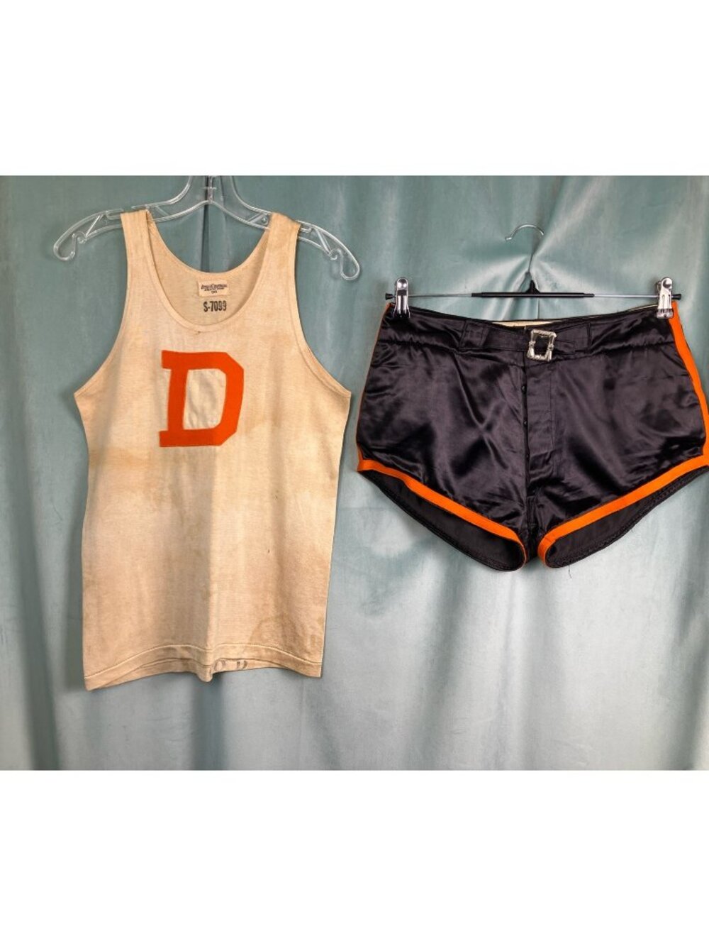 Antique Button Fly 1920s School / University Basketball Gym Tank Short Set